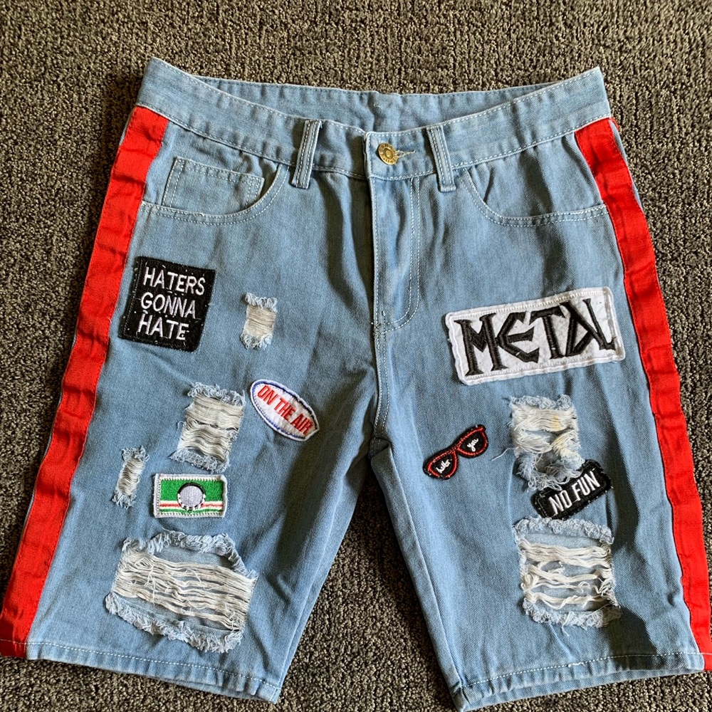 Men Graphic Jean Short Medium